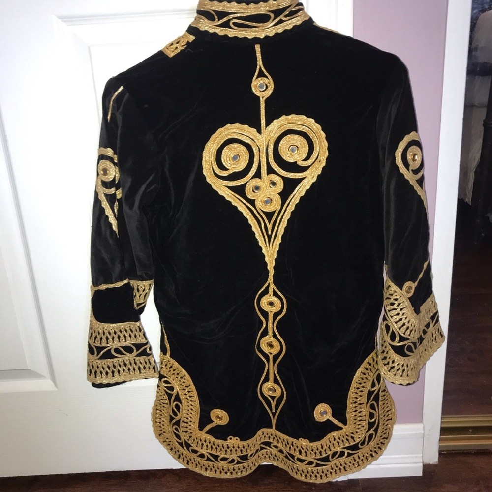 60s/70s black velvet and two tone gold tunic - Picture 3 of 4
